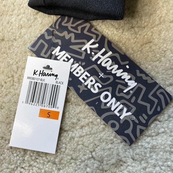 [L] KEITH HARING x MEMBERS ONLY Pyramid Heart Dance Artwork Bomber Jacket Black - Picture 4 of 10